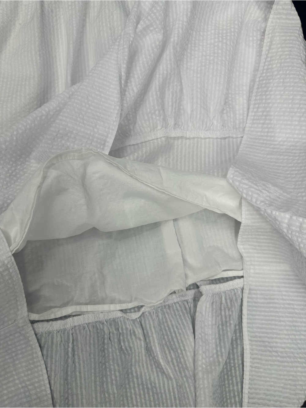Vineyard Vines White Textured Cotton Midi Dress Ruffle Cottagecore Sz S 1251 - Picture 7 of 9